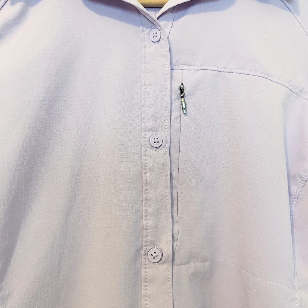 Columbia Purple Lilac Omni Shade Sun Protection Hiking Button Up Shirt Medium - Picture 6 of 9